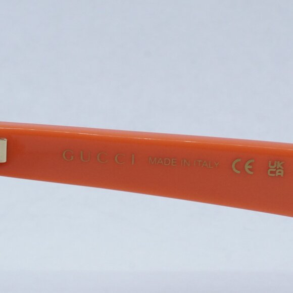 Gucci GG1539S 004 Sunglasses Orange Rectangle Frame, Brown Lenses - Picture 6 of 13